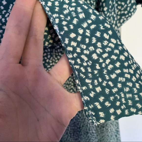 Teal tie front patterned midi dress cutout green - Picture 6 of 9